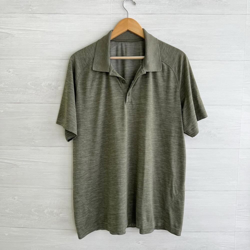 Lululemon - Green heather Metal Vent Tech short sleeve polo shirt, XXL